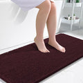 OLANLY Bathroom Runner Rugs 47x24, Soft Absorbent Chenille Bath Rugs, Rubber Backing Quick Dry, Machine Washable Long Bath Mats for Bathroom Floor, Tub and Shower, Home Decor Accessories, Black Cherry