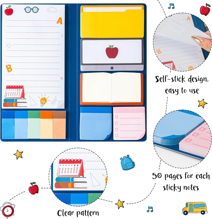 Xqumoi 2 Pack Best Assistant Principal Sticky Note for School Office Supply | School Assistant Principal Self-Stick Note, Teacher Appreciation Gift, Writing Memo Pad, Back to School Office Supplies