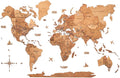 Enjoy The Wood 3D Wooden World Map Wall Art - Large Travel Map with Pins for Art Decor - Decorative Map of the World for Home, Office - Travel Wall Art Housewarming Gift Idea (Oak, 3XL, Unframed)