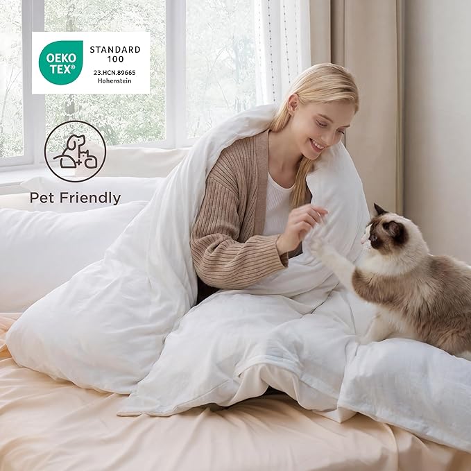 Bedsure White Super King Duvet Cover - 3 Pieces Prewashed Cotton-Like Extra Soft Bedding Set, Includes 1 Duvet Cover 108x98 Inches with Zipper Closure & 2 Pillow Shams, Comforter Not Included