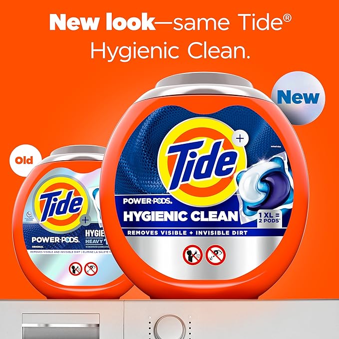 Tide Hygienic Clean Power PODS Laundry Detergent Pacs, Original Scent, 63 Count, Removes Visible and Invisible Dirt (Pack of 4)