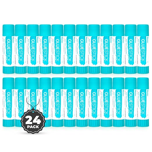 Darice Jumbo Glue Sticks, 1.4 Oz (40g) – All-Purpose Washable School Glue for Crafts, Paper, & Fabric – Clear Drying, Acid-Free & Non-Toxic – Bulk Classroom Supply (24 Pack)