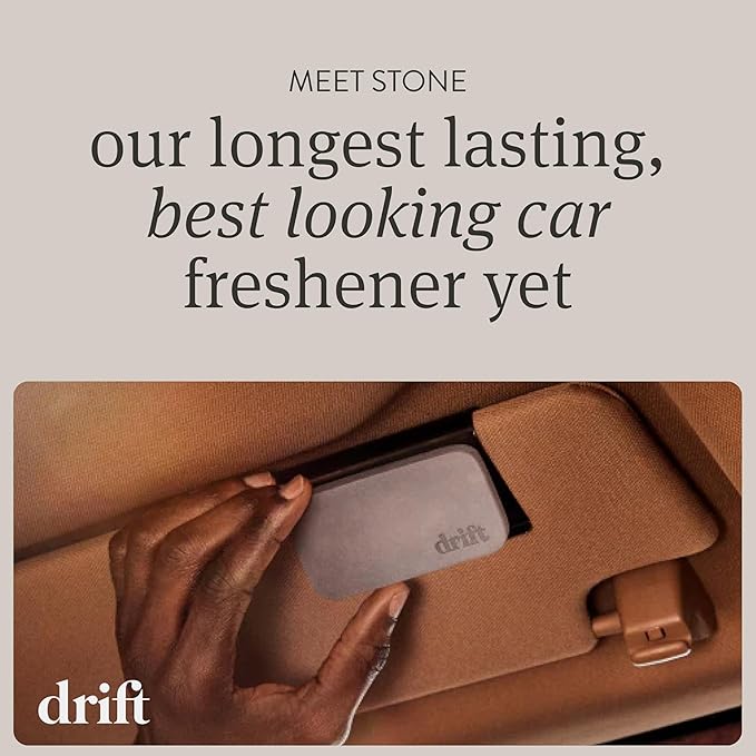 Drift Car Air Freshener - The Original Stone Air Freshsener - Car Odor Eliminator - Long Lasting Scent - Car Accessories - Metal Clip - Coconut Pistachio 3 Pack Refill - NO CLIP INCLUDED