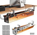 Cable Management Tray Under Desk, 38" No Drill Cable Organizer with Clamp/Screw Mount,Wire Cord Organizer for Table, Cable Tray for Office, Home