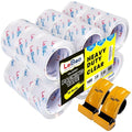 Bulk Pack Tape Heavy Duty Packing Tape with Dispenser – 18 Rolls Packaging Tape, 2.36 Inch x 66 Yd, 2.8 Mil – Strong Adhesive Package Tape for Moving & Shipping Supplies
