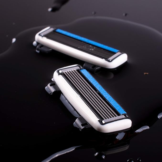 HeadBlade Men's HB6 Refill Shaving Razor Blades - 6 Stainless Steel Blades for No Tugging or Pulling, Shave Less, Works for Face, Body, and Scalp (12 Blades) 3 Pack