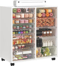 WOPITUES Mobile Storage Cabinet with 15 Clear Drawers, Craft Cabinet with 5 Large Drawers, Cart with Wooden Tabletop, Printer Stand Home Office, Dresser Chest, Modern White