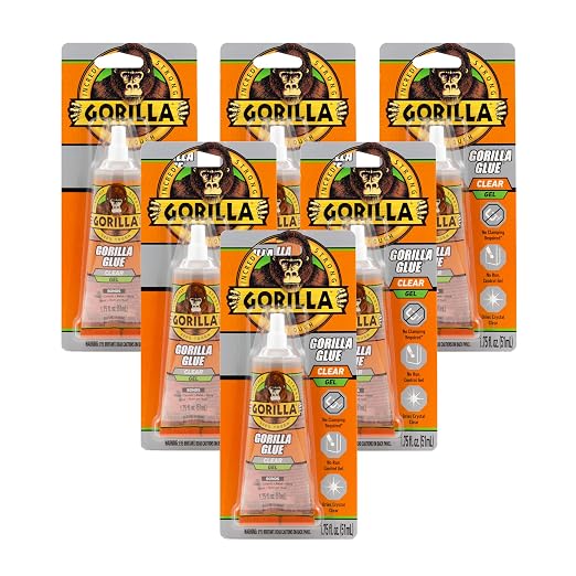 Gorilla Glue Clear Gel, 1.75fl.oz. Tube, (Pack of 6)