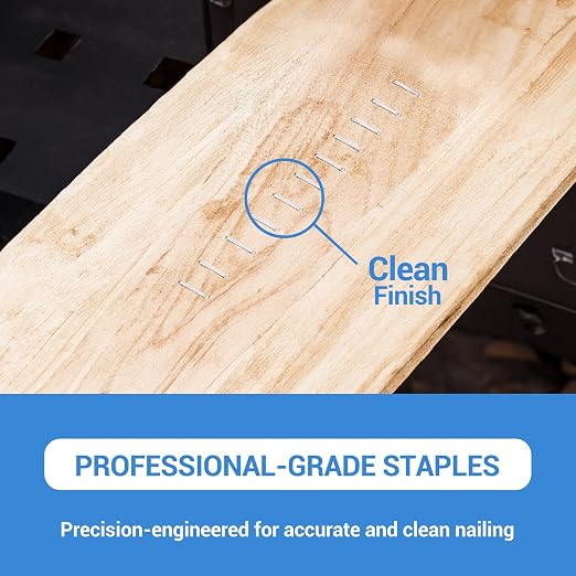meite T50 Staple Gun Staples, 5/16 Inch Heavy Duty Staples, Galvanized 20 Gauge 3/8 Inch Crown Staple for Upholstery, Construction, Furniture (10 Packs)