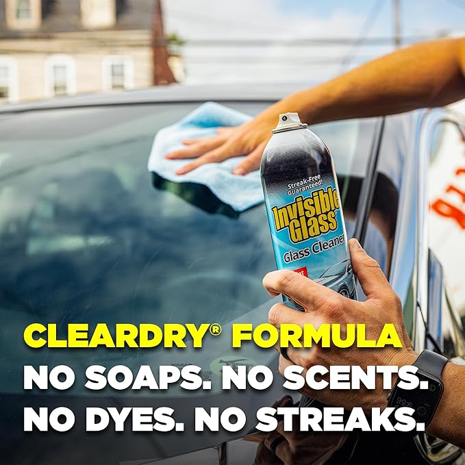 Invisible Glass 91164-4PK Premium Aerosol Glass Cleaner Spray for Car Windshields and Windows, Automotive and Home Window Cleaner, Streak-Free, Ammonia-Free, Tint-Safe – 19 oz (Pack of 4)