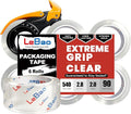 Heavy Duty Packing Tape with Dispenser, 6 Rolls Clear Shipping Tape 2 Inch x 90 Yards x 2.8 Mil Thickness, Strong Adhesive for Moving Boxes & Packages Supplies