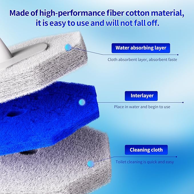 60PCS Toilet Wand Refills Compatible with Clorox Toilet Wand. Disposable Toilet Brush Refills. Bathroom Cleaning. Disposable Toilet Bowl. High-Density Disposable Toilet Brush Scrubber