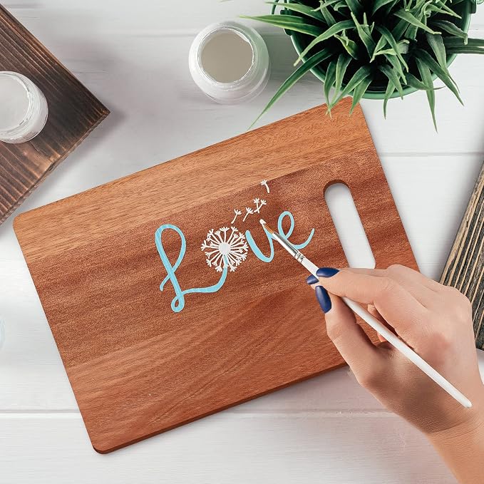 Vesici 18 Pack Laser Engraving Walnut Cutting Board Blanks, 14 x 11 Inch Walnut Cutting Boards with Handles, Bulk Craft Boards for Wood Burning, Custom Engraving Gifts