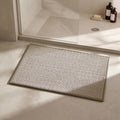Triohero Bathroom Rugs Non Slip Washable, Super Absorbent Thin Bath Mat Small Quick Dry Low Pile Bathroom Rug, Beige 16"x24"