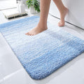 OLANLY Small Bathroom Rugs Mat 24x16, Extra Soft Absorbent Microfiber Bath Rugs, Rubber Backing, Quick Dry, Washable Bath Mats for Bathroom Floor, Tub and Shower, Home Decor Accessories, Light Blue