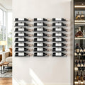 Hoctieon 3-Set 8 Tier Wall Mount Wine Rack (24 Tiers), Wall Racks for Wine Bottles Display and Storage, Hanging Bottle Organizer for Living Room, Dining Room, Wine Cellar, Bar, Grey