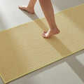 TYUU Bathroom Runner Rugs, Long Bath Mat Runner Washable Thin Quick Dry Low Pile Bathroom Runner Rugs Non Slip, Yellow 24"x70"