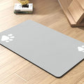 Pet Feeding Mat-Absorbent Dog Mat for Food and Water Bowl-No Stains Quick Dry Dog Water Dispenser Mat（LIGHTGREY,17"x34"