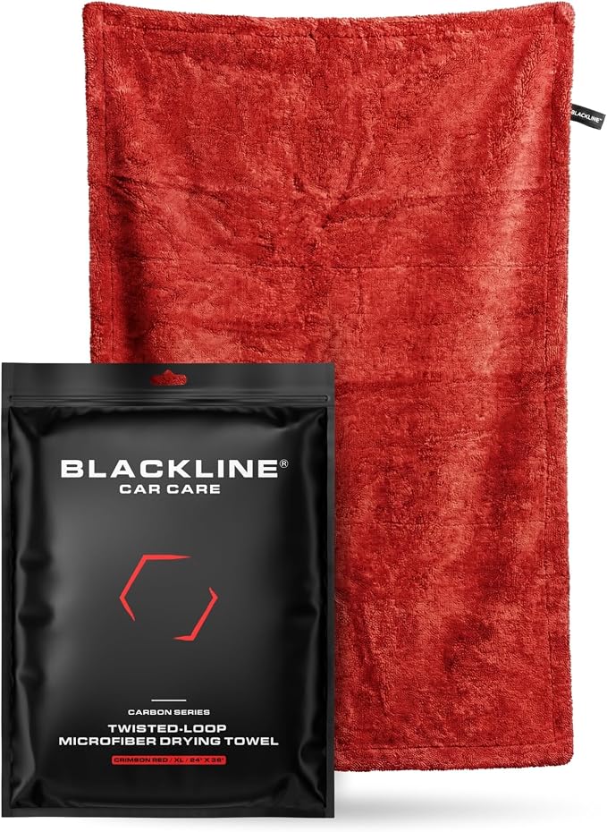 Blackline Car Drying Towel - 2ft x 3ft XL-Popular Pick Among Detailing Pros - 1300 GSM Microfiber Towel - Absorbs Over 8lbs of Water - Leaves No Streaks, Spots or Scratches - Dries an Entire Car