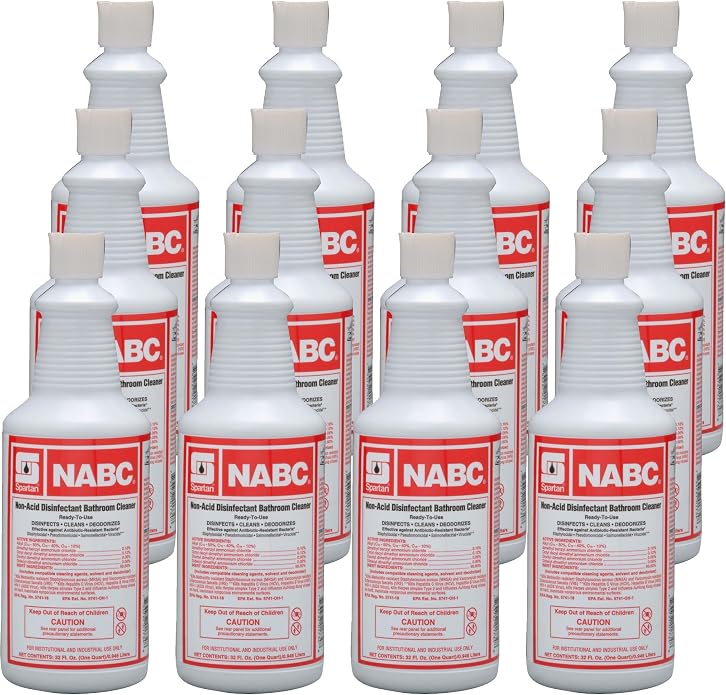Spartan NABC RTU Restroom Cleaner Blue, 1 qt, Floral, Liquid | 12/Case | Case of 12 quarts
