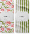 GEOMETRY Spring Kitchen Towels - Quick Dry Microfiber Cloth Spring & Summer Dish Towels for Kitchen Drying - Premium Quick Dry Towel - Tulip Lover, 18" x 30" - 2-Pack