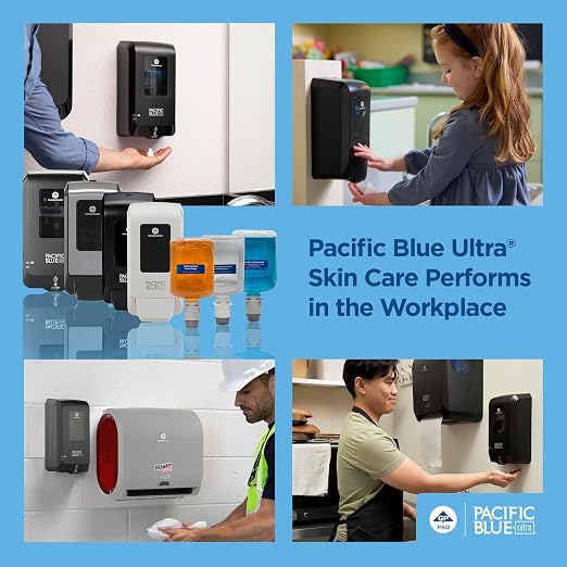 Georgia-Pacific (53590) Pacific Blue Ultra Automated Soap Dispenser, Black, Wall Mounted, Easy To Install & Maintain, Batteries Included