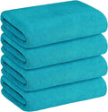 JML Microfiber Bath Towels, 4 Pack, 30" x 60", Teal | Soft, Absorbent, Quick Drying, Lint-Free, Fade Resistant, Use for Salon, Hair Wrap, Fitness, Sport, Yoga