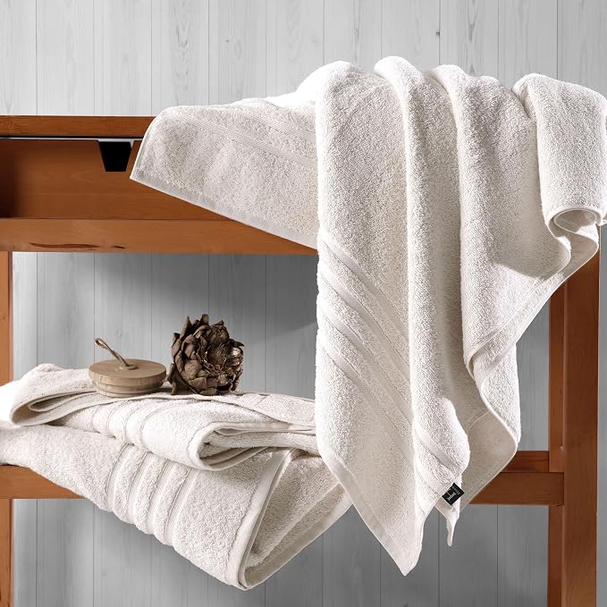 Hawmam Linen Jumbo Large Bath Sheets Towels 2 Pack Soft and Absorbent, Premium Quality 100% Cotton Towels (Sea Salt, Bath Sheet)