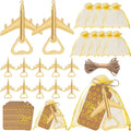 50 Pack Airplane Bottle Opener Favors, Metal Airplane Bottle Openers with Thank You Tags & Organza Bags, Travel Themed Party Favors, Destination Wedding Favors, Let the Adventure Begin Theme
