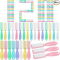 Mifoci 120 Pcs Handle Grip Nail Brush for Cleaning Fingernails Cleaner Scrub Brush Bulk Hand Cleaning Brushes Soft Stiff Bristles Pedicure Manicure Tools for Nail and Toe (Macaron Color)