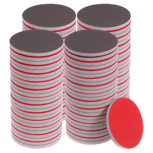 uxcell 100pcs 3000 Grit Sanding Sponge 3 Inch Hook and Loop Sponge Sanding Disc Wet/Dry for Car Wood Drywall Metal