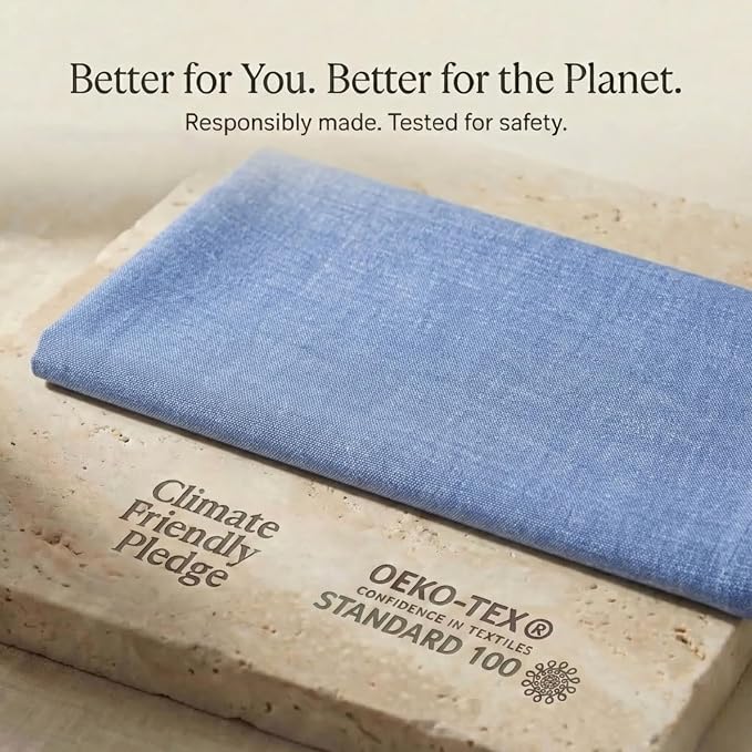 Urban Villa Kitchen Towels 100% Cotton Dish Towels for Kitchen(Set of 8) 20”x30” Dish Cloths Absorbent Kitchen Linen Set with Hanging Loop Perfect for Drying Dishes Cleaning Hand Towels – Blue White
