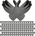 YOUKE OLA 120 Pair Gardening Gloves for Men Women, Breathable Rubber Coated Garden Gloves Working Gloves for Gardening, Construction Black 9/Large