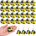 Kanayu 30 Pcs Mini Tape Measure Keychains 3 ft Small Retractable Measuring Tape Bulk with Lock Steel Easy Read Pocket for Birthday Party Favors Daily Use (Yellow)