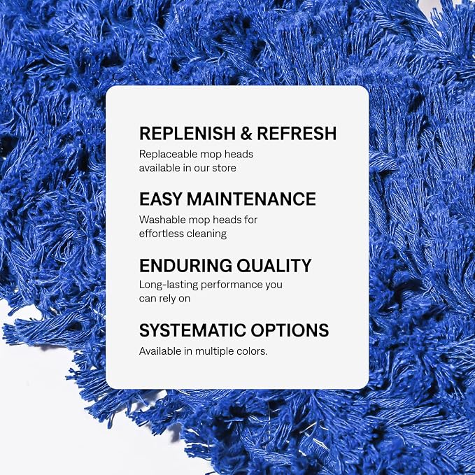 48 Inch Blue Commercial Dust Mop & Floor Sweeper with Extendable Handle – Mop for Hardwood, Tile, and Concrete Floor Cleaning