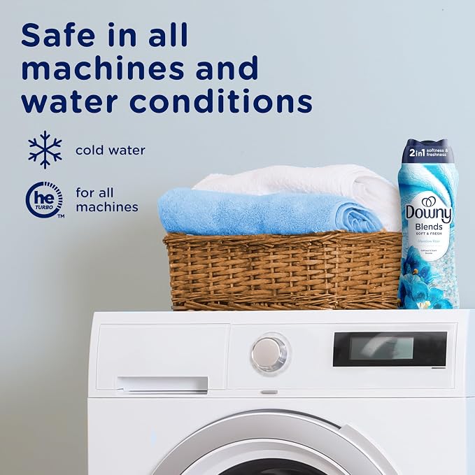 Downy Blends In Wash Laundry Scent Booster Beads, Meadow Rain Scent, 24.5 OZ, Fabric Softener Beads And Freshness