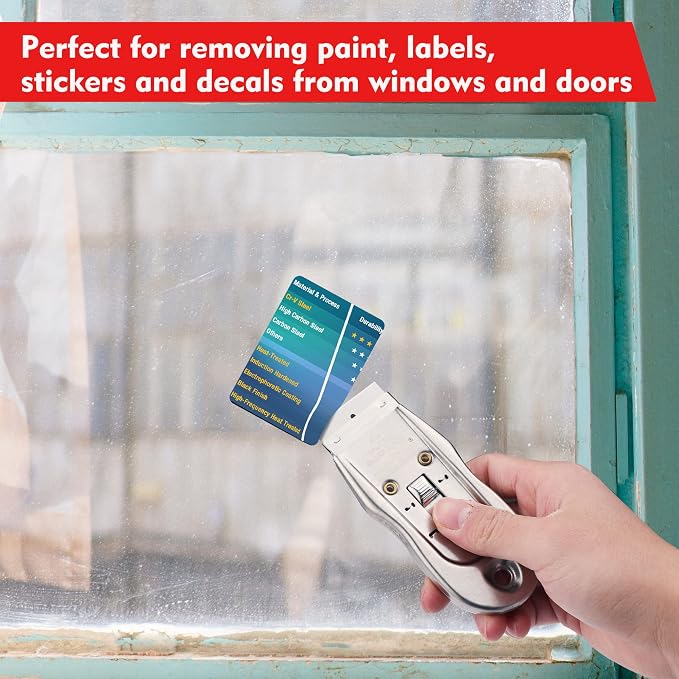 WORKPRO 200-Pack Single Edge Razor Blades, Carbon Steel Scraper Blades | Industrial Scraper Razor Blades, High Carbon Steel One Edge Razor Blades for Paint, Sticker & Label Removal