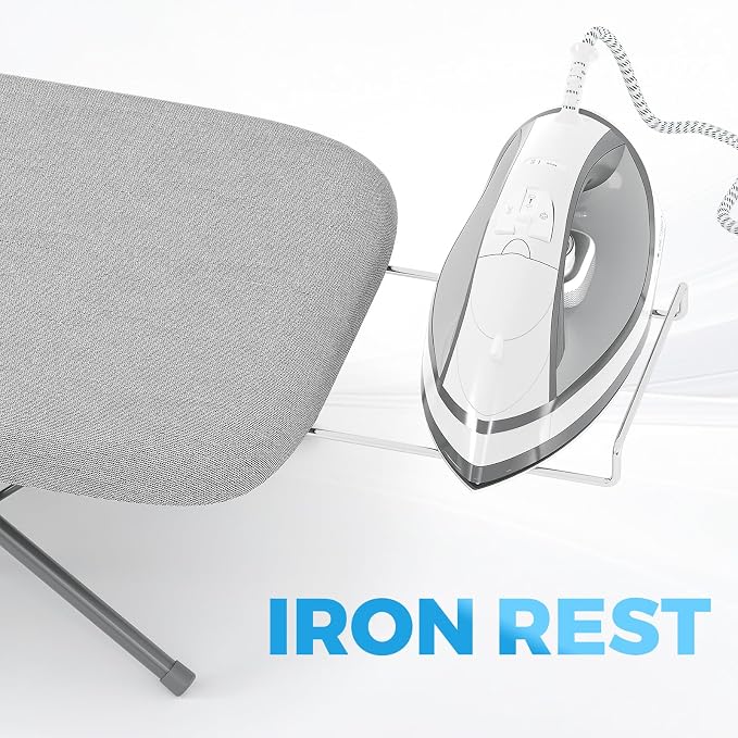 KINGBOARD Tabletop Ironing Board, Small Ironing Boards with Iron Rest, Folding Iron Board, Extra Thick Cover, Portable Tabletop Ironing Board with Non-Slip Feet, 30x12 Grey