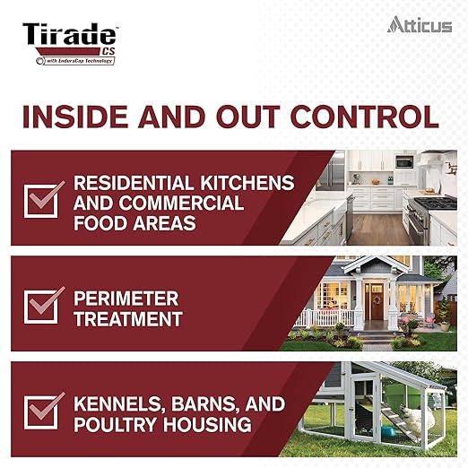 Atticus Tirade CS Insecticide (16 oz) Time-Released Indoor & Outdoor Pest Control for Ants, Flies, Fleas, Mosquitoes and More – 6% Cyfluthrin Liquid Concentrate