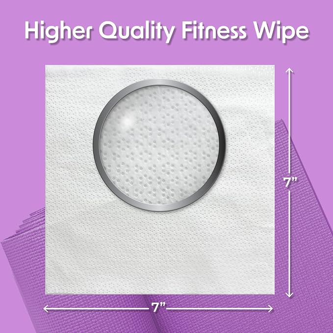 Wipex Yoga Mat Cleaner & Fitness Gym Wipes - Natural Lavender & Vinegar - 75 Count for Cleaning Yoga Mats, Spinning & Peloton Bikes, Weight Machines & Surfaces - 12 Pack Case