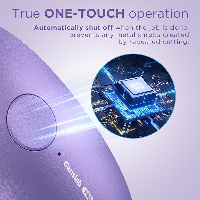 Canslab Ultrablade PRO Electric Can Opener,USB Rechargeable,Smart Auto Stop | Automatic Can Opener for Seniors with Arthritis, Handsfree Side Cut with Smooth Edge, Cordless, Kitchen Wall Mountable, Lilac