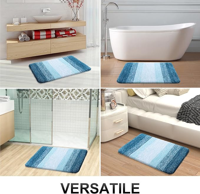 OLANLY Large Bathroom Rugs Mat 50x30, Extra Soft Absorbent Microfiber Bath Rugs, Rubber Backing, Quick Dry, Washable Bath Mats for Bathroom Floor, Tub and Shower, Home Decor Accessories, Peacock Blue