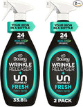 Downy Wrinkle Releaser Spray, All In One Wrinkle Release Spray, Odor Eliminator, Static Remover, Fabric Refresher & Ironing Aid for Clothes, 33.8 Fl Oz (Pack of 2), Unstopables Fresh Scent