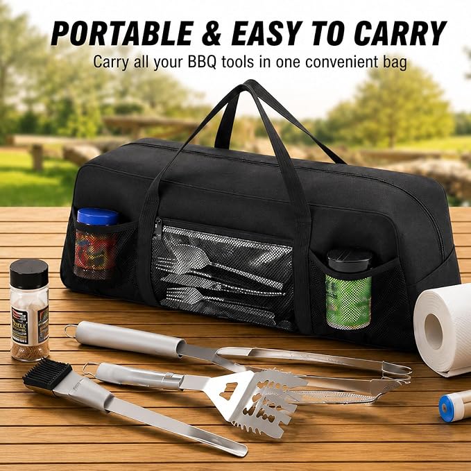 BBQ Tool Kit Compatible with Cuisinart All Foods GAS0356AS | BBQ Tool Storage Bag