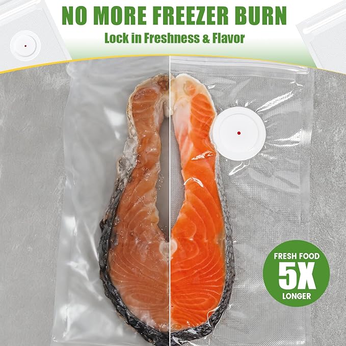 Reusable Vacuum Sealer Bags, 60 Pack, BPA-Free | 2 sizes 10x13 & 8x10, leakproof, freezer/sous vide/microwave safe, dishwasher safe, compatible handheld & most vacuum sealers