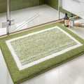 Color&Geometry Simple and Stylish Large Bath Mats for Bathroom Non Slip, 24"x36" Green and Ivory Bathroom Rugs, Absorbent, Soft, Washable, Microfiber Bath Rug Shower Mat Outside Shower