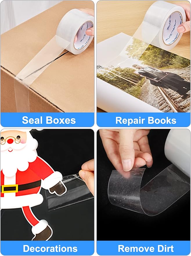 JARLINK 12 Rolls Clear Packing Tape, Heavy Duty Packaging Tape | 1.88 Inches Wide and 55 Yards per Roll, 660 Total Yards. Value Bulk Pack Clear Box Sealing Tape for Shipping.