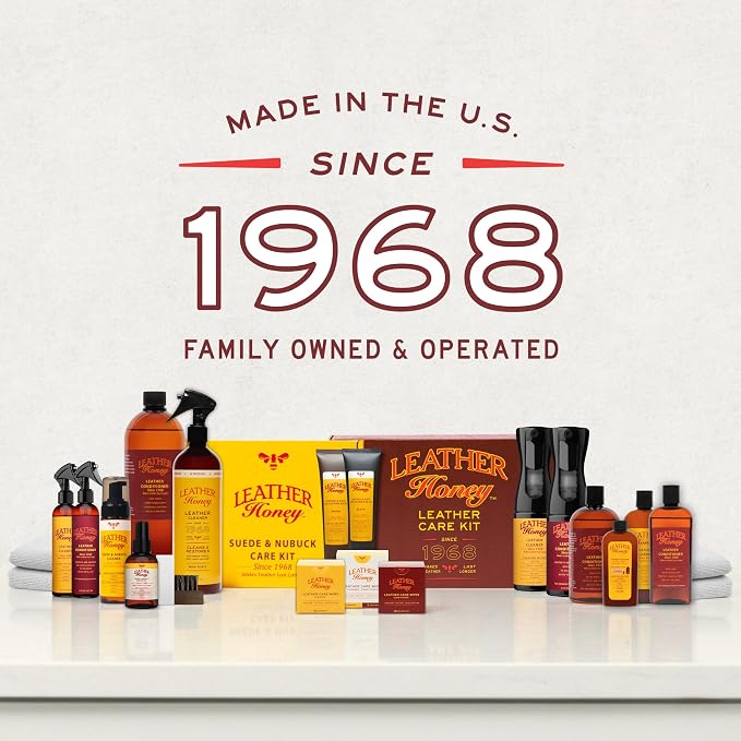 Leather Honey Complete Leather Care Kit – Non-Toxic, Made in USA | Trusted Since 1968. Complete Kit Includes Cleaner, Conditioner and Cloths. Clean & Restore Couches, Car Seats, Jackets & Bags