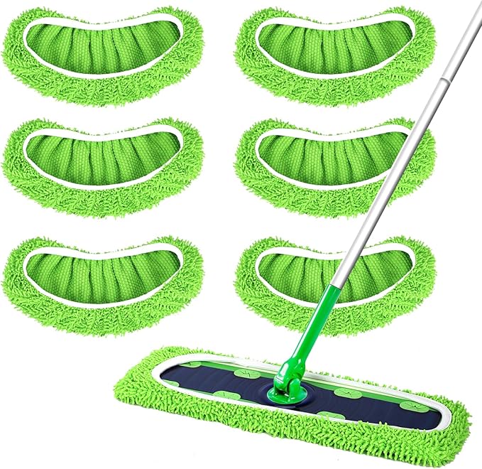 30 Count Disposable XL Dry Sweeping Cloths + 6 Pack Reusable Microfiber Mop Pads for Swiffer Sweeper XL Mop (Mop is not Included)