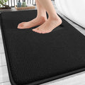 OLANLY Thick Memory Foam Bathroom Rugs 34x21, Absorbent Bath Mat, Black | Soft Quick Dry Bath Rugs Mats, Non-Slip, Machine Washable Carpet for Bathroom Floor, Tub and Shower, Home Decor Accessories